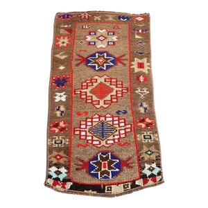 1950s Handknotted Brown Turkish Rug