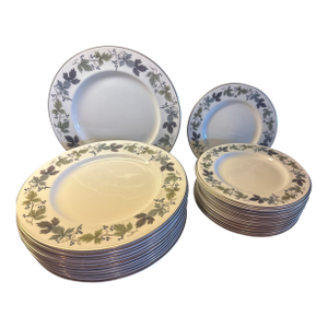 Vintage Royal Doultpn Dinnerware Burgundy - 55 pcs
