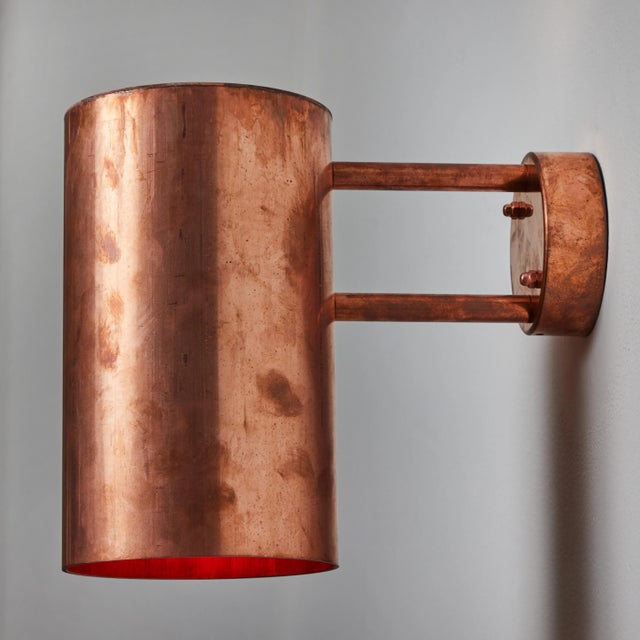Örsjö Large Hans-Agne Jakobsson C 627 'Rulle' Raw Copper Outdoor Sconce For Sale - Image 4 of 12