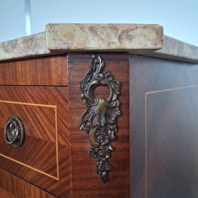 Louis Philippe Secretary Desk with Marble Top and Rosewood Veneer, France, 1900s For Sale - Image 9 of 17