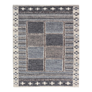 Scandinavian Flatweave Rug by Keivan Woven Arts, Blue & Gray 5'3 X 6'10