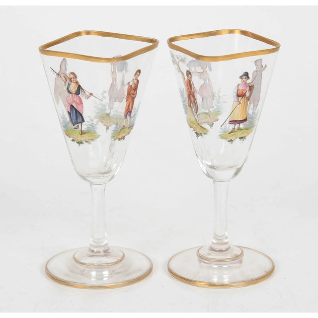 Late 19th Century Late 19th Century Enameled and Parcel-Gilt Glass Cruet Set, Lobmeyr - 6 piece For Sale - Image 5 of 9