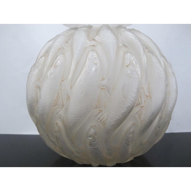 Art Deco Rene Lalique France Marisa Fish Smoky Sepia Tone Art Deco Glass 9 1/2" Vase For Sale - Image 3 of 17