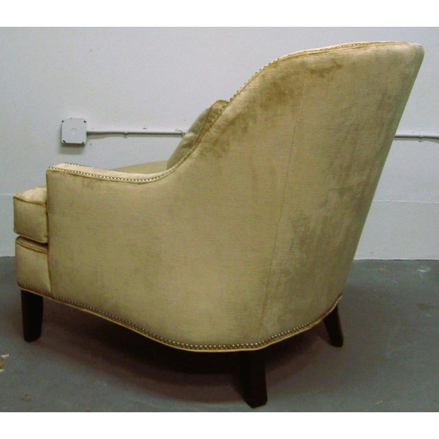 Pair of Century Furniture Velvet Upholstered Nail Head Lounge Chairs and Pillows For Sale - Image 9 of 18