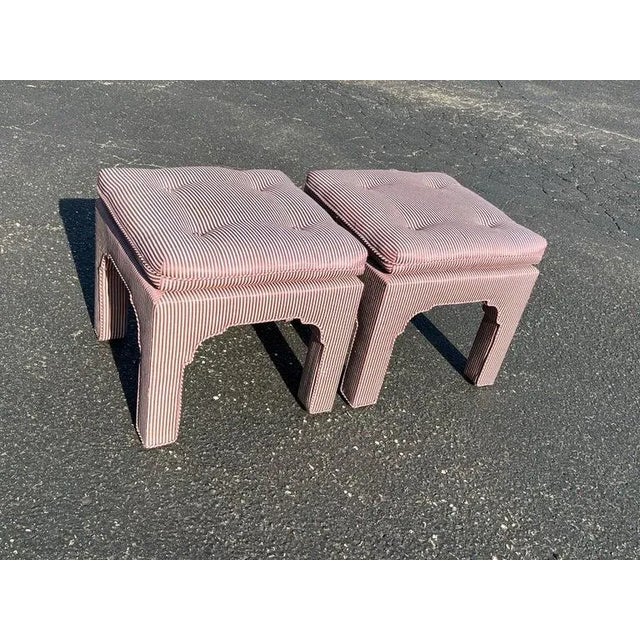 Billy Baldwin Pair of Billy Baldwin Sculptural Pillow Top Ottomans. For Sale - Image 4 of 18