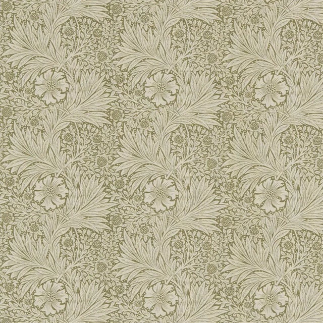 Morris & Co Marigold Fabric in Olive/Linen - a Sample For Sale