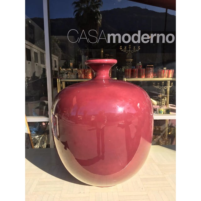 1980s Jaru Vintage Large Berry Color Ceramic Vase For Sale - Image 5 of 8