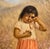 Wood Alice Coutts –Young Native American Pomo Girl W/Her Chicks-19th C. Oil Painting For Sale - Image 7 of 13