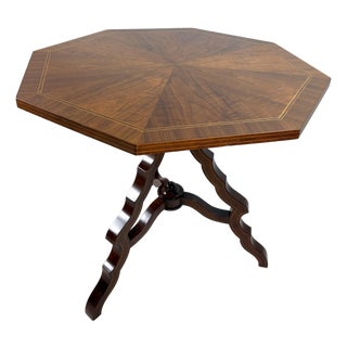 Vintage Baker Furniture Company Walnut Side Table For Sale