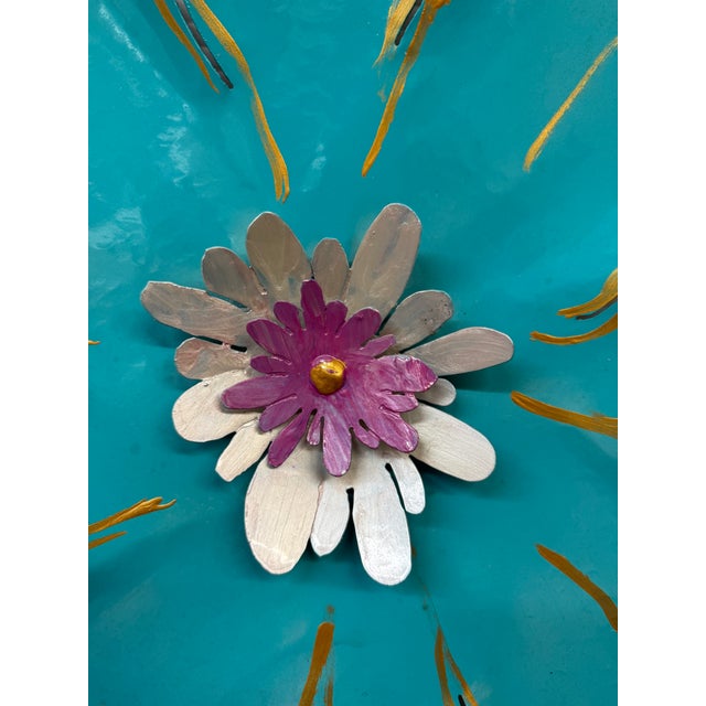 2010s Pat & Andre Juneau Metal Flower Wall Sculpture, Large For Sale - Image 5 of 12