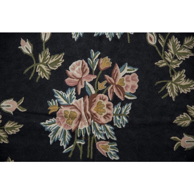 Navy Blue Vintage Chainstitch Carpet - 8' X 10'3" For Sale - Image 8 of 9