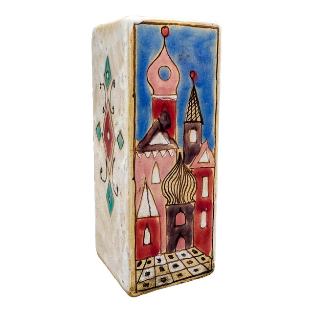 Elio Schiavon (1925-2004) Italy Vintage Mid Century Art Pottery Vase For Sale