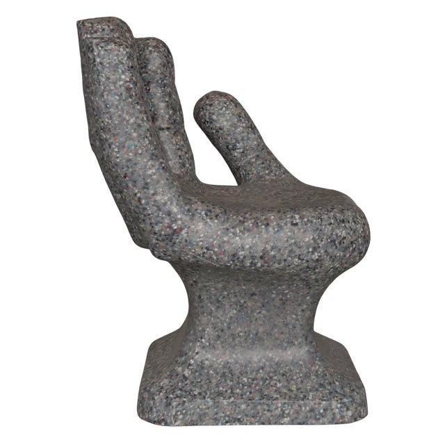 Late 20th Century Faux Stone Indoor/Outdoor Hand Chair in the Style of Rmic For Sale - Image 4 of 5