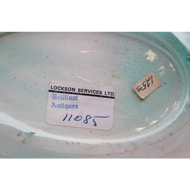 Maroon Circa 1880s English Majolica Begonia Leaf Tray With Maroon Border For Sale - Image 8 of 8