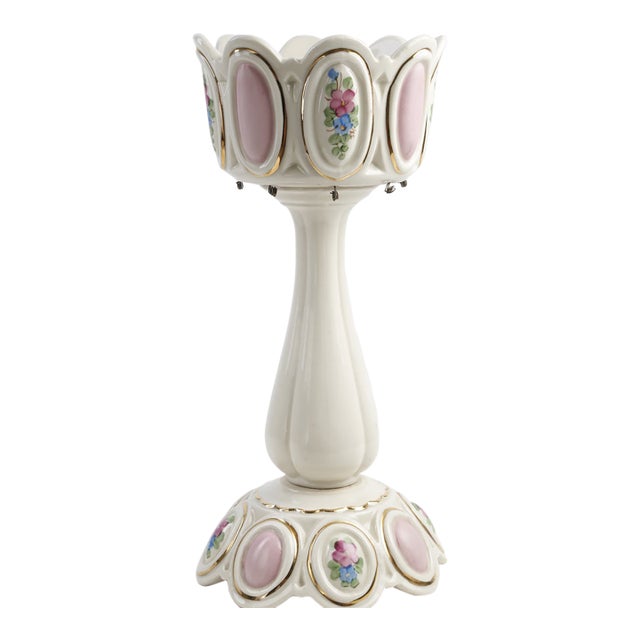 Antique Victorian Porcelain French Panel Mantel Luster Hand Painted Pink Gold For Sale