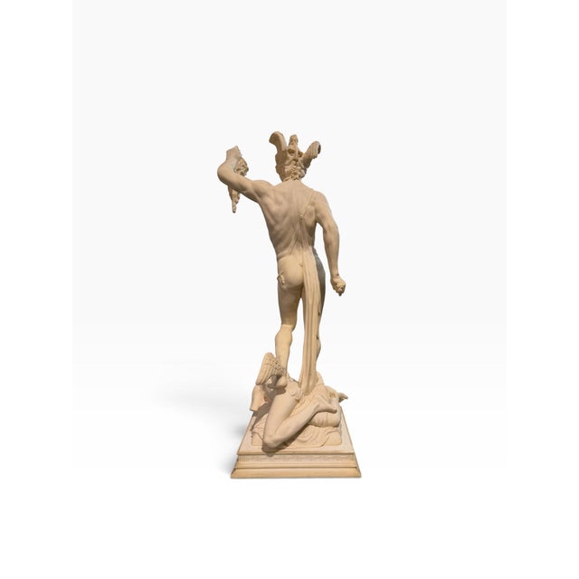 Mid-Century Italian Alabaster Replica of Cellini’s Perseus and Medusa Sculpture by A. Santini For Sale - Image 9 of 10