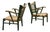 Green Lacquered Chestnut and Papercord I due forni Firenze Armchairs, Italy, Set of 2 For Sale