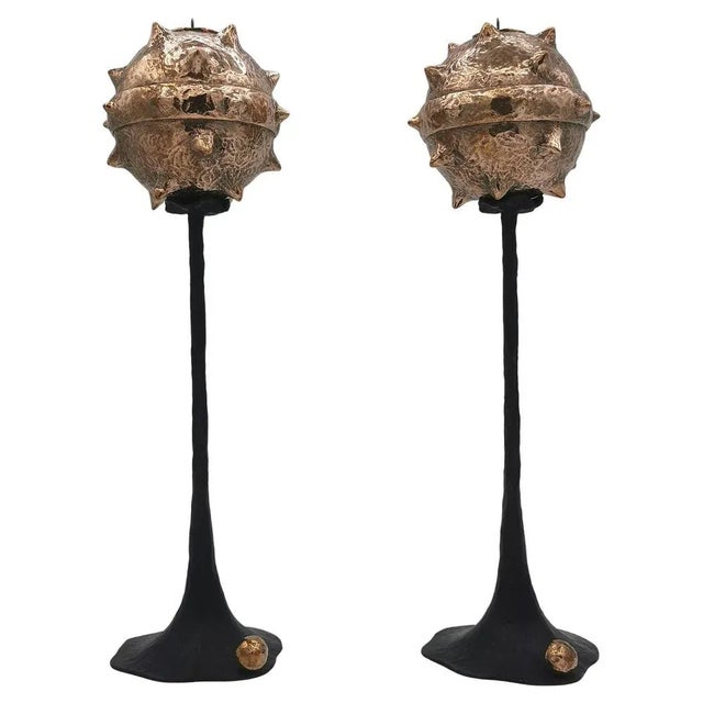 Primus Small Candlesticks by Emanuele Colombi, Set of 2 For Sale - Image 6 of 6