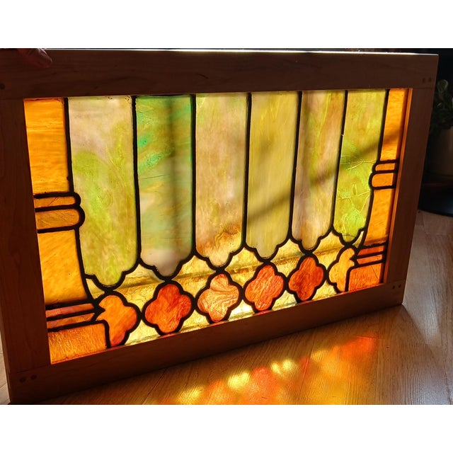 This exceptional architectural window panel is one of an identical matching pair. This listing is for one (1) single...