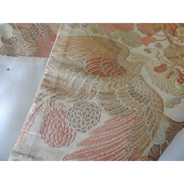 Vintage Orange and Yellow Silk Woven Obi Textile For Sale In Tampa - Image 6 of 6