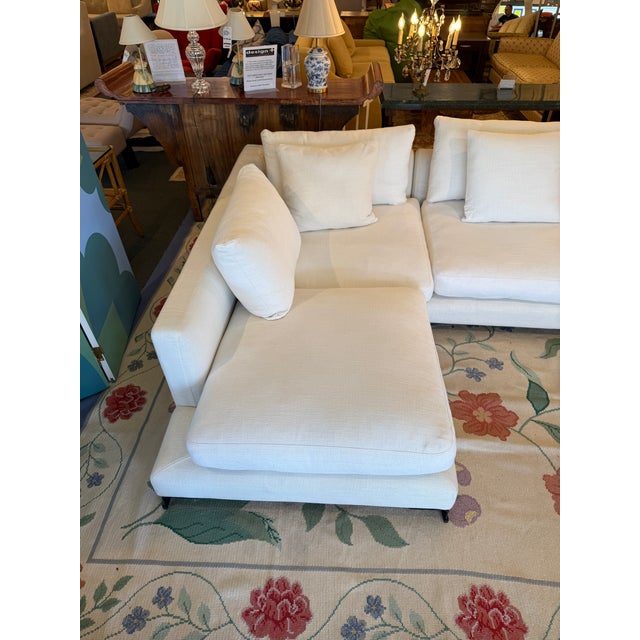 Camerich Linen Sectional For Sale In San Francisco - Image 6 of 12