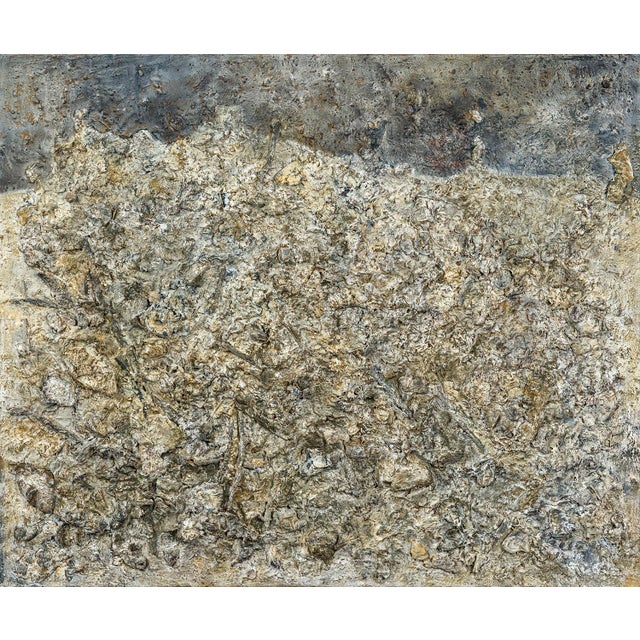 Original Abstract High Relief Neutral Palette Landscape Oil Painting For Sale - Image 11 of 11