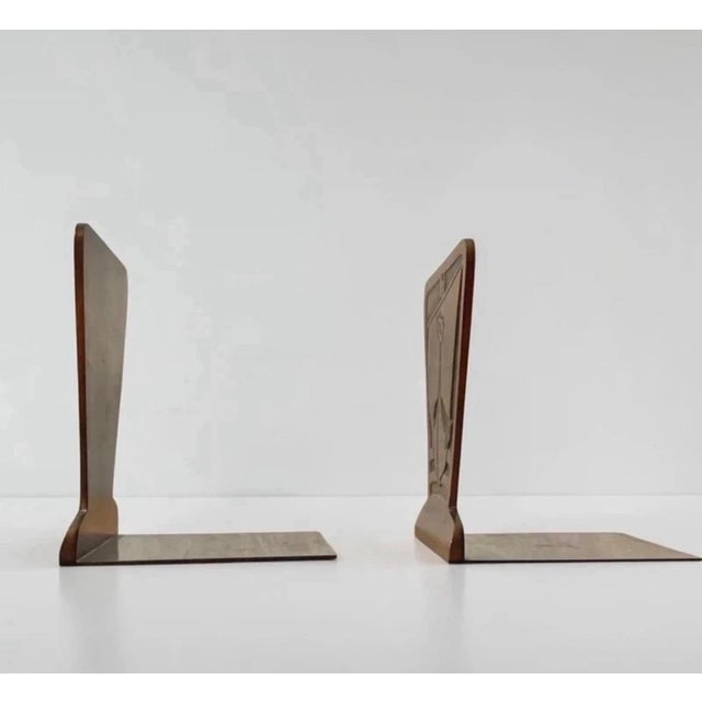 Vintage Viking Ship Bookends in Brass-Toned Metal, Set of 2 For Sale - Image 6 of 8