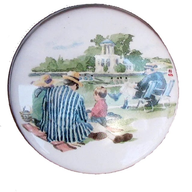 Vintage English Porcelain Boxes Set of 6 For Sale - Image 4 of 6
