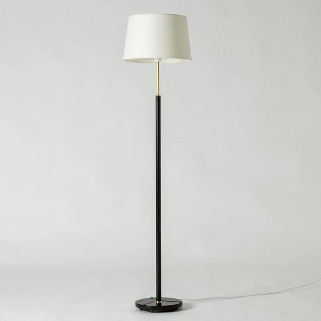 Metal Mid-Century Leather Floor Lamp, 1960s For Sale - Image 7 of 7