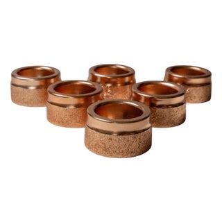 Mid-Century Stackable Egg Cups in Hammered Copper Metal, Germany, 1960s, Set of 6 For Sale