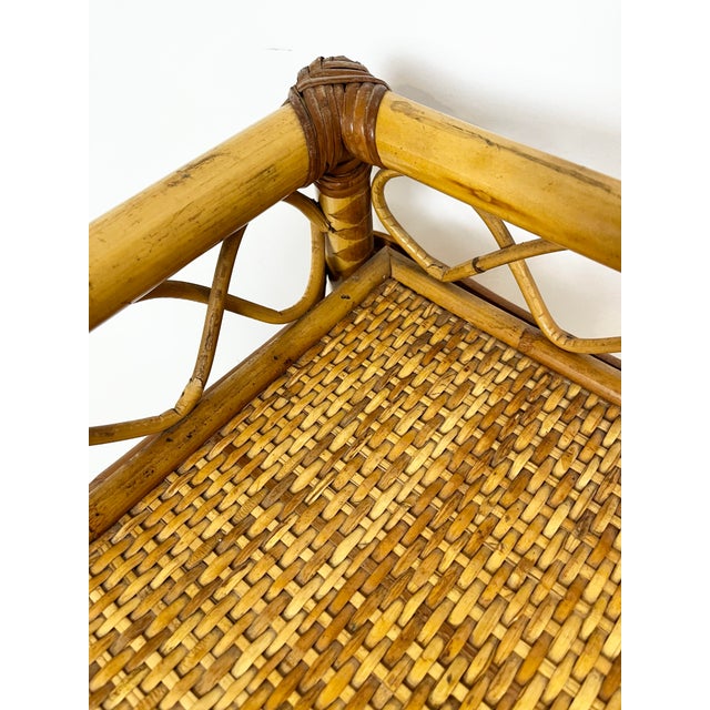 Brown Vintage Rattan Cane Desk For Sale - Image 8 of 12