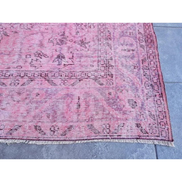 1960s 1960s 5x8 Light Pink Wool Area Carpet For Sale - Image 5 of 11