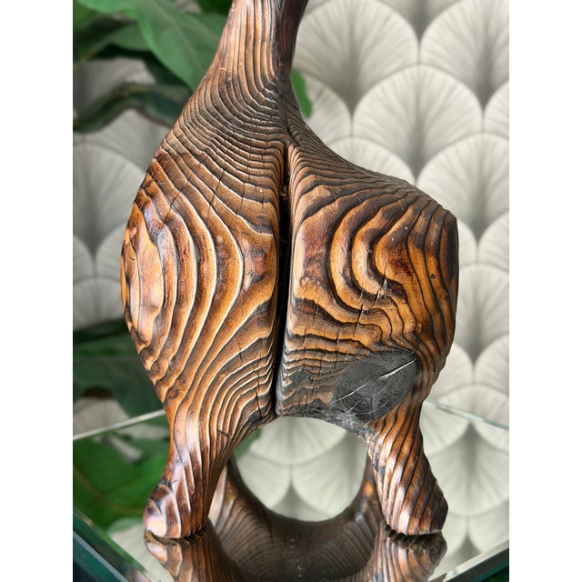 Vintage Mid-Century Modern Retro 1960s Tiki Polynesian Wood Carved Brutalist Sculpture Attributed to Witco For Sale - Image 15 of 18