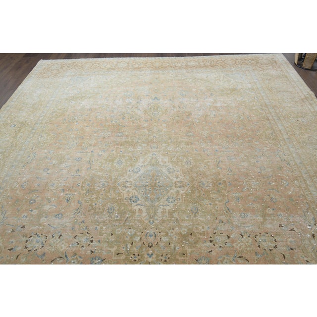 1970s Vintage Persian Handknotted Wool Orange Oversize Area Rug For Sale - Image 11 of 11