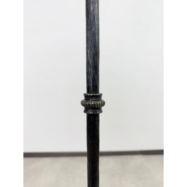 Metal Brutalist Scoubidou Floor Lamp in Iron and Yellow Plastic, 1970s For Sale - Image 7 of 11