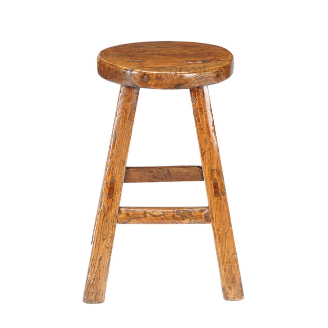 Late 19th Century Chinese Qing Dynasty Elm Stool, C. 1875-1900 For Sale - Image 5 of 10