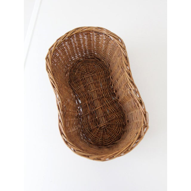 Brown Vintage Wicker Basket For Sale - Image 8 of 11