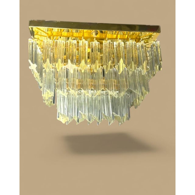 Gold Vintage Italian Ceiling Lamp, 1970s For Sale - Image 8 of 12