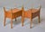 Pair of Italian Mid-Century Blonde Walnut Bedside Tables With Elevated Glass Tops For Sale - Image 10 of 12