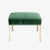 Contemporary Astor Square Brass Ottoman in Emerald Velvet by Montage For Sale - Image 3 of 7
