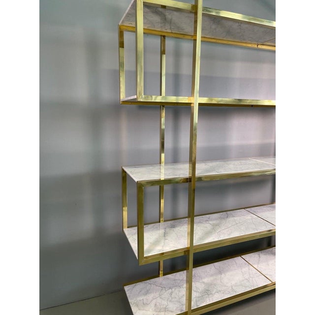 Mid-Century Brass Marble Bookcase, 1960s For Sale - Image 10 of 15