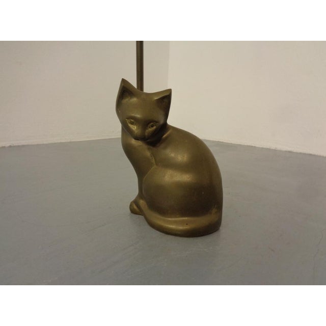 Large Cat Brass Door Stopper, 1960s For Sale - Image 10 of 18