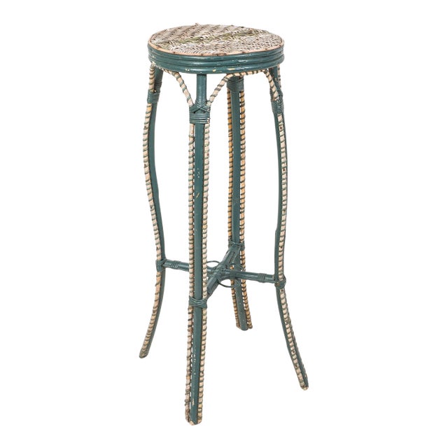 Late 19th Century French Rattan and Wicker Plant Stand For Sale