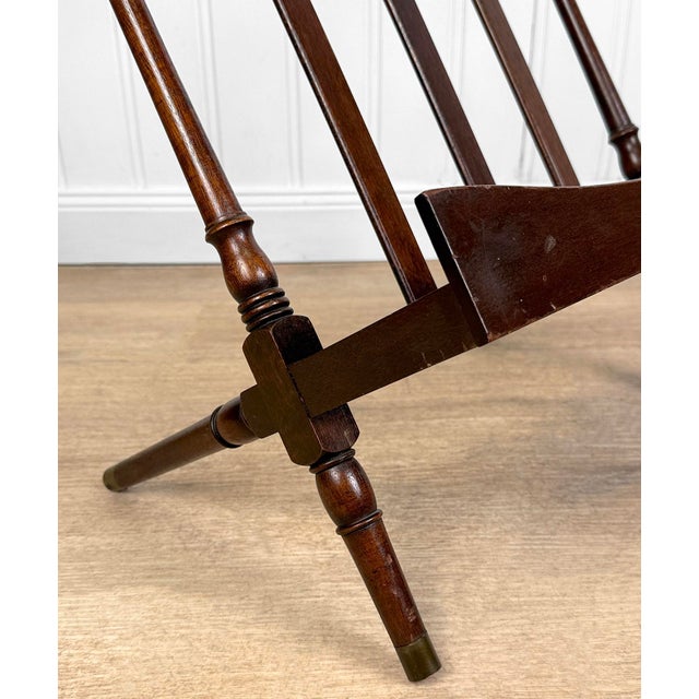 Brown Vintage Traditional English Mahogany Magazine Rack For Sale - Image 8 of 8
