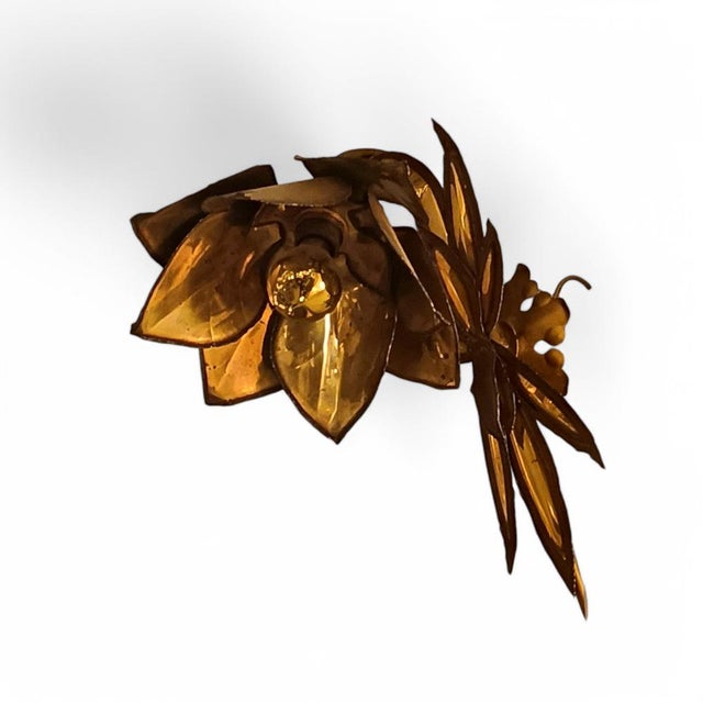 Gilt Brass Floral Wall Sconce from Maison Jansen For Sale - Image 5 of 6