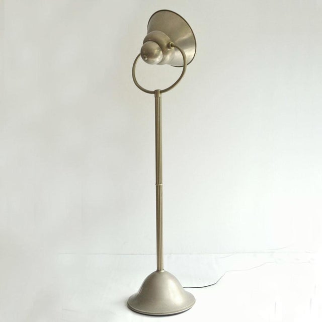 1920s Art Deco Floor Lamp with Adjustable Nickel Shade attributed to Gispen for Willem Hendrik Gispen, 1920s For Sale - Image 5 of 18