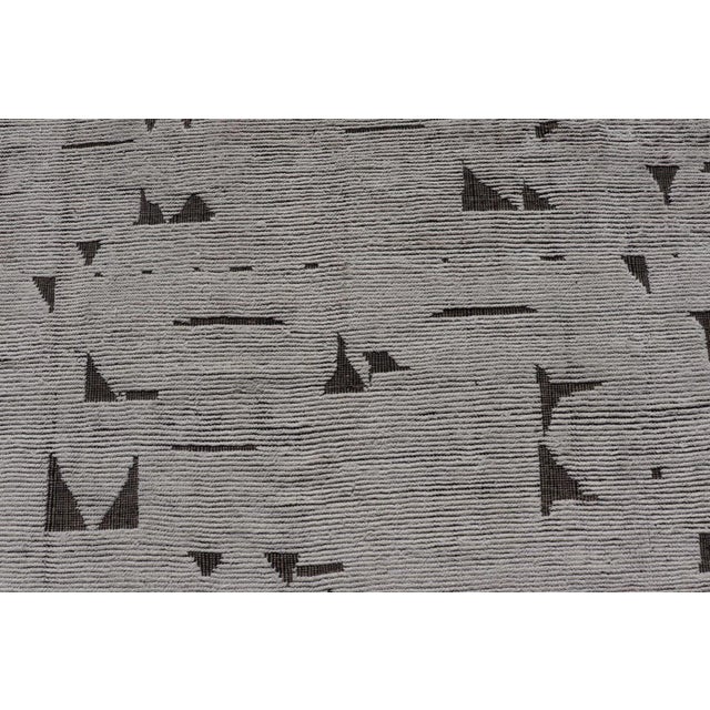 Fine Modern Rug in White & Light Taupe Tones With Abstract & Geometric Design For Sale - Image 9 of 12