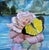 Drifting Dreamer by Claudia Griesbach-Martucci | Oil Painting of a butterfly on a rose in water. For Sale