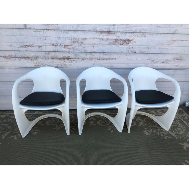 3 Mid Century Modern Alexander Casalino Chairs . Molded sculptured Alexander Casalino Chairs we’re made by using ABS...