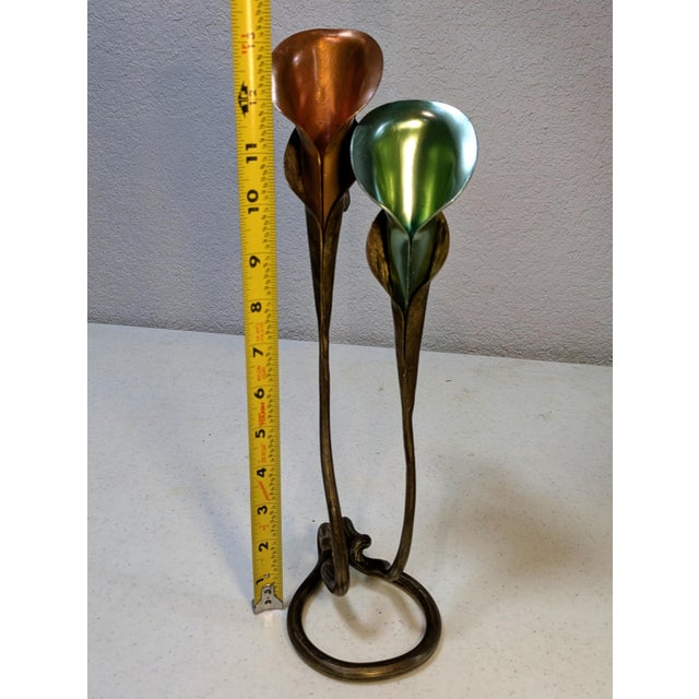 Jack Brubaker Hand-Forged Calla Lily Candle Holder ,Vintage Signed American Art For Sale - Image 4 of 9